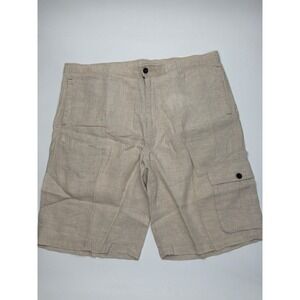 Mens Tommy Bahama Oatmeal Linen Cargo Shorts Summer Beach Casual 38x11 Large
